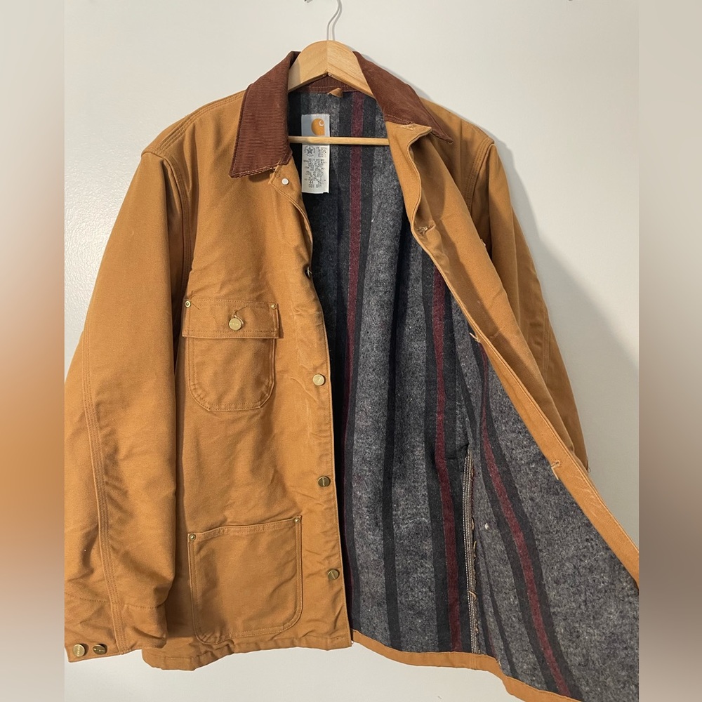 Vintage Carhartt Jacket Blanket Lined Sz Large Tall